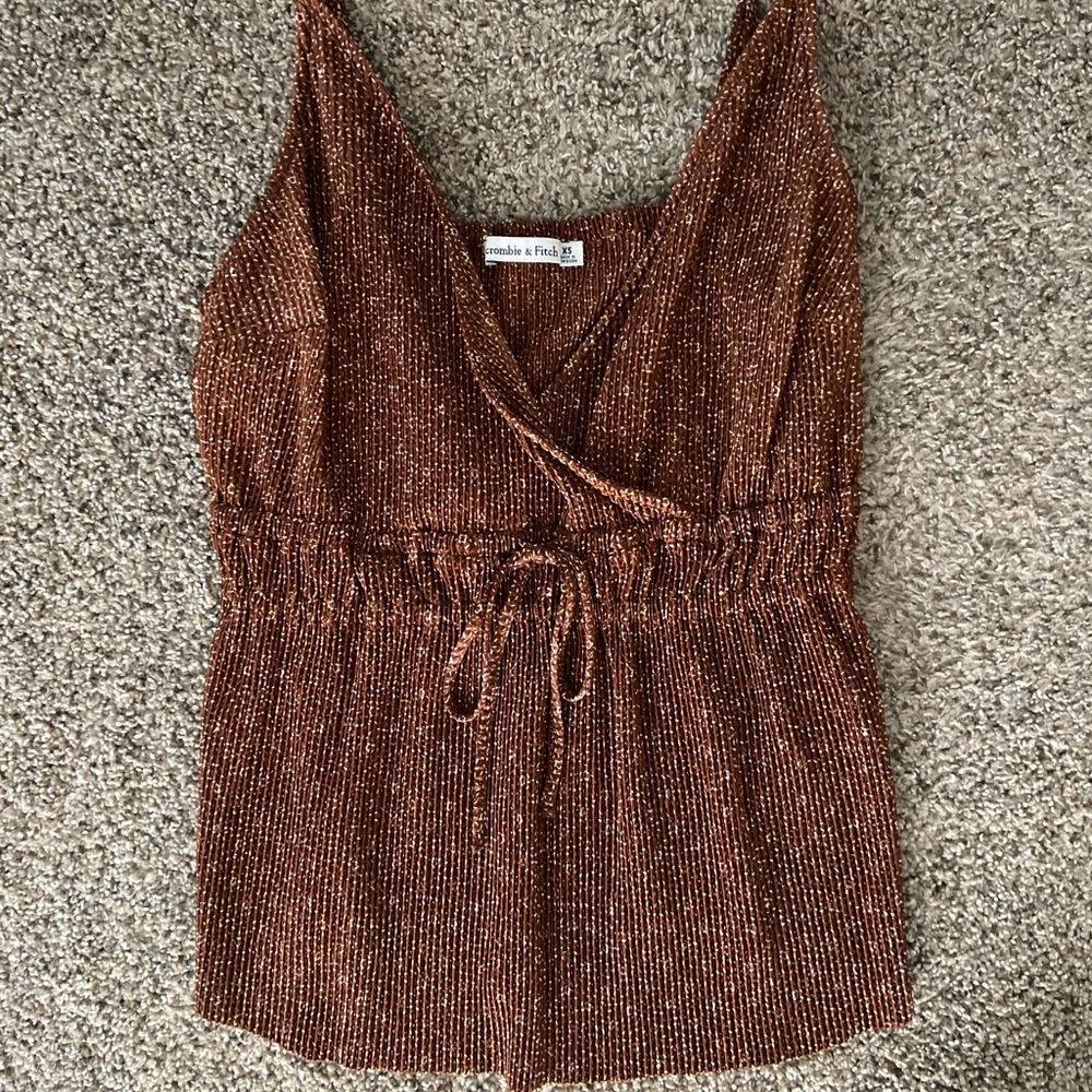 Silky Textured Tank Top with Tie